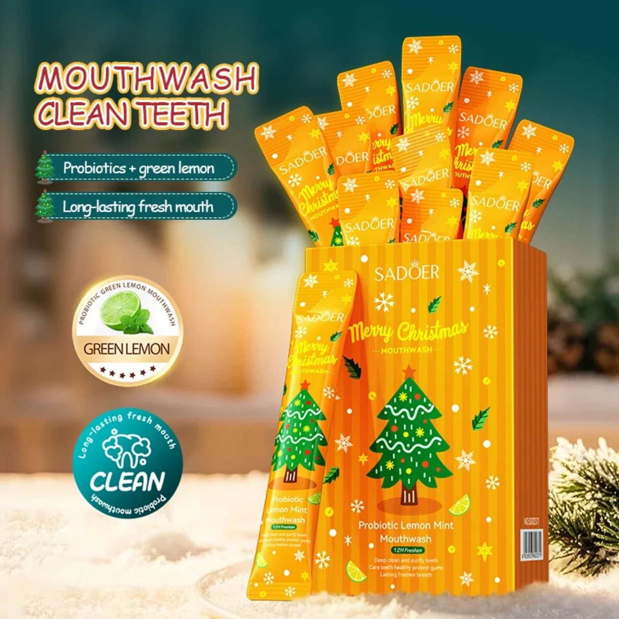 Probiotic Lemon Mint Mouthwash Sachets