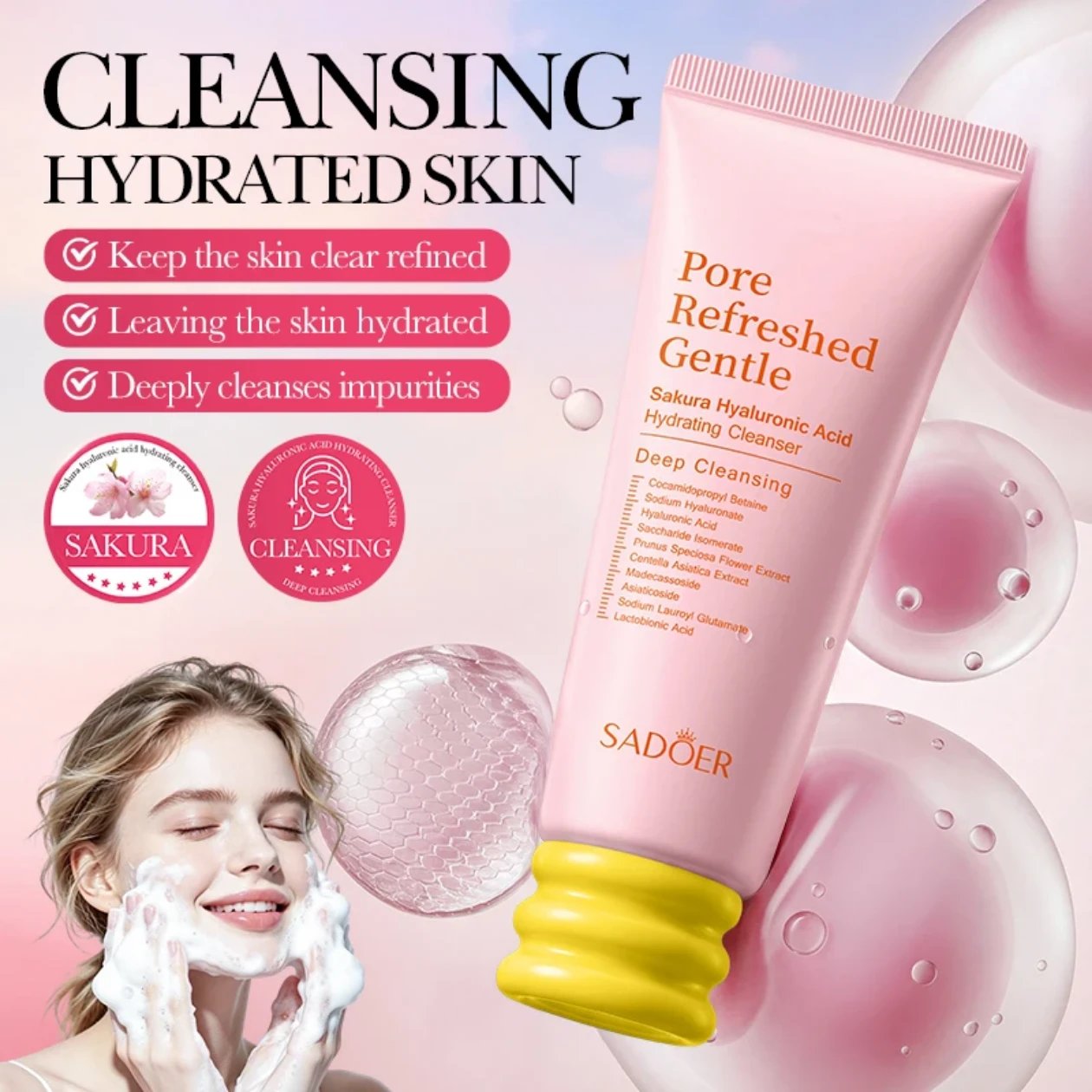 Sakura Hyaluronic Acid Hydrating Cleanser
